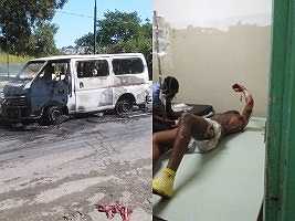 Haiti - FLASH : Molotov cocktail attack against a minibus filled with passengers - HaitiLibre.com : Haiti news 7/7