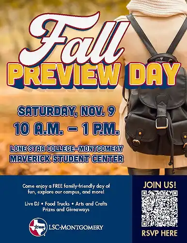 Lone Star College-Montgomery to Host Family-Friendly Fall Preview Day on November 9th