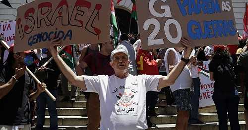 Pro-palestinian demonstrators protest in Rio de Janeiro as G20 summit unfolds | Africanews